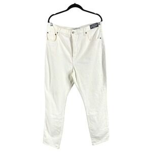 Abercrombie Curve Love White Slim Straight Jeans 33 16 Ultra High Rise NWT